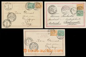 114339 - 1897 sestava 3ks litografických pohlednic do Prahy (2x) a n