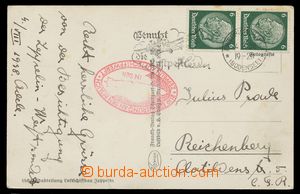114394 - 1938 pohlednice se vzducholodí zaslaná do ČSR, vyfr. zn. 