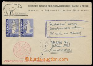 114398 - 1948 POLÁRNÍ VÝZKUM / ČSR  dopis do ČSR vyfr. zn. Islan