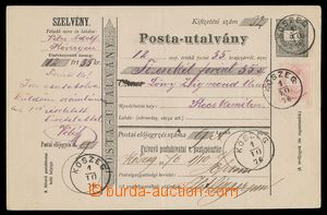 114414 - 1876 Mi.A9, celá poštovní poukázka s přitištěnou zn. 