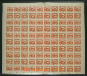 114482 -  Pof.14, 40h oranžová, kompletní 100-známkový arch, TD 