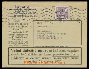 114512 - 1939 commercial letter with Pof.OT1, MC PRAGUE 25/ 13.VII.39