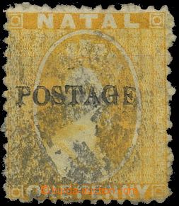 114839 - 1876 Mi.36, Queen Victoria, 1d yellow with horiz. overprint 