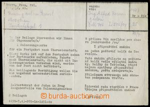 115356 - 1943 GHETTO TERESIENSTADT   provisional blank form from July