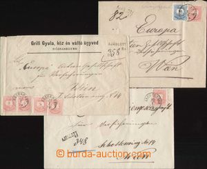 115385 - 1879 comp. 3 pcs of Reg letters with issue Letter with ciphe
