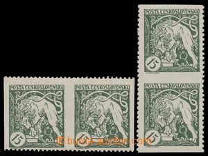 115619 -  Pof.27C, 15h green, horizontal pair with omitted vertical p