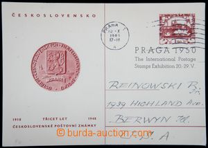 115693 - 1949 CDV95/1A, přítisk PRAGA 1950 v angličtině, zasláno