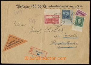 115694 - 1927 letter sent as Registered + C.O.D., franked with. i.a. 