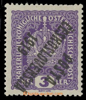 115800 -  Pof.33Pp, Crown 3h violet, inverted overprint, type I., min