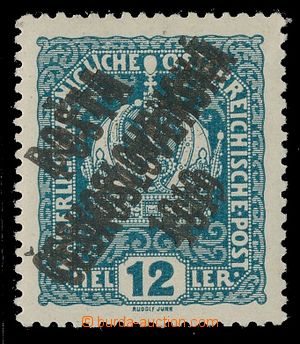 115801 -  Pof.37Pd, Crown 12h green-blue, double overprint, type II.,
