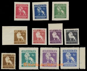 115820 - 1919 comp. 11 pcs of designes, Lion, perforated and imperfor