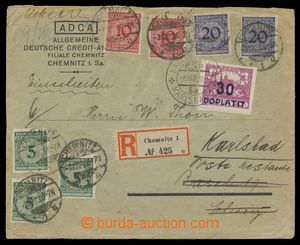 115831 - 1923 firemní R-dopis vyfr. zn. nové měny, Mi.339, 340, 34
