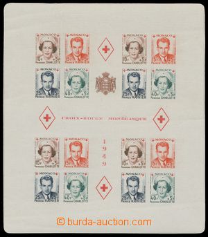 115834 - 1949 Mi.Bl.3B, imperforated miniature sheet Red Cross, c.v..