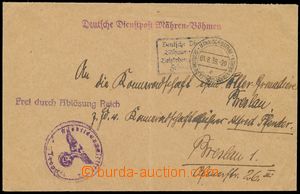 116035 - 1939 service letter to Breslau, framed pmk Postal Agency Deu