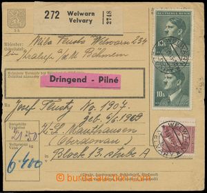 116041 - 1943 C.C. MAUTHAUSEN  larger part of parcel card sent as Urg