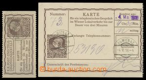 116057 - 1916 Mi.TK18-19 (Ferch.16-17), 2x phonecard, No. 18, CDS WIE