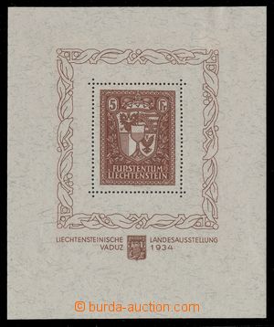 116070 - 1934 Mi.Bl.1, aršík Zemská výstava Vaduz, známka svěž