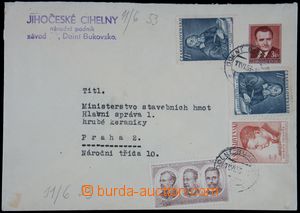 116098 - 1953 celinová obálka COB5, Gottwald 3Kčs, dofr. zn. Pof.7