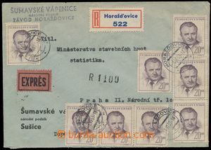 116102 - 1953 firemní R+Ex-dopis vyfr. 8ks zn. 20Kčs Gottwald, Pof.