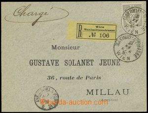116116 - 1888 Reg letter to France with Mi.48b, CDS WIEN-MAXIMILIANST
