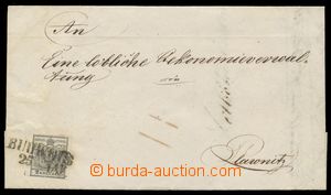 116198 - 1851 folded letter with the first issue 2 Kreuzer grey, Mi.2