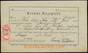116228 - 1875 reply receipt with VI. issue pair 5 Kreuzer, Mi.37I, th