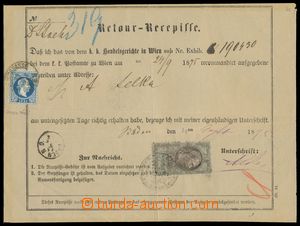 116234 - 1875 reply receipt with VI. issue 10Kr, Mi.38I with mailing 