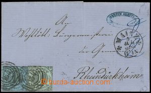 116282 - 1857 skládaný dopis vyfr. zn. 1Kr + 3Kr, Mi.7b, 12, pěkn