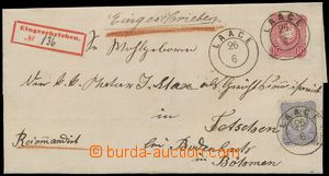 116294 - 1875 skládaný R-dopis zaslaný do Čech, vyfr. zn. Mi.33, 