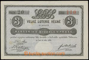 116366 - 1874 RAKOUSKO-UHERSKO  Národní divadlo v Praze, los loteri