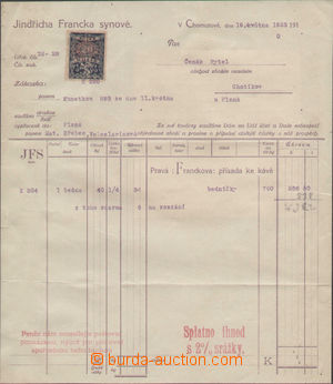 116525 - 1923 Maxa H16, faktura s přítiskem firmy Jindřicha Franck