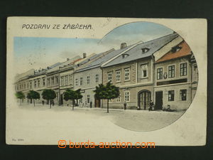 116808 - 1915 ZÁBŘEH - část náměstí, vydal Malý; prošlá, od