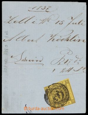 117114 - 1857 part of folded letter with stamp. 6 Kreuzer, Mi.7, very