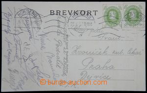117122 - 1931 FOTBAL  pohlednice (Horsens) s podpisy čs. fotbalistů