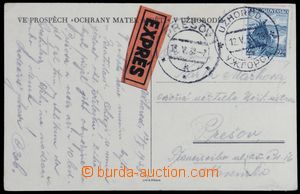 117961 - 1938 Ex-pohlednice do Prešova vyfr. zn. Pof.308, Strečno, 