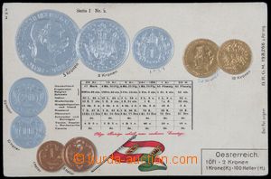118364 - 1899 mince na pohlednicích, Rakousko, tlačená litografie,