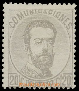 118792 - 1873 Mi.123, Král Amadeo I., hodnota 2c šedá, s 1. nálep