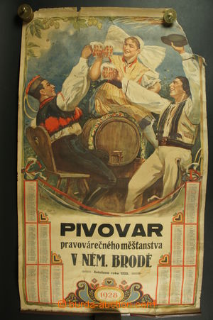 118805 - 1928 PIVOVARNICTVÍ  nástěnný reklamní kalendář pivova
