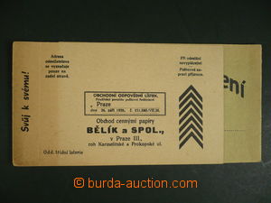 118891 - 1935 LOTERIE BĚLÍK  reklamní karta 20x10cm, pohyblivé č