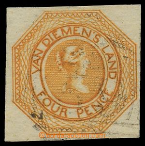 119014 - 1853 Mi.2, Královna Viktorie, hodnota 4P žlutooranžová, 