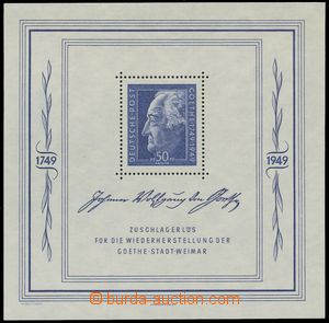 119110 - 1949 SOVIET ZONE  Mi.Bl.6, miniature sheet Goethe - Weimar, 