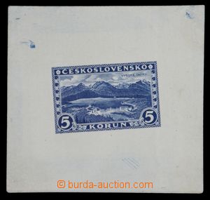 119318 - 1926 trial print Tatras 5CZK, in blue color on/for stronger 