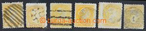 119339 - 1870 Mi.26, Královna Viktorie 1c žlutá, sestava 6ks znám