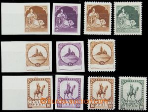 119353 - 1919 comp. 11 pcs of designes, Allegory, St. Wenceslaus and 