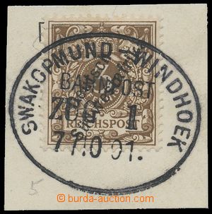119416 - 1901 GERMAN SOUTH WEST AFRICA  Mi.5, Numerals 3Pf brown, on 