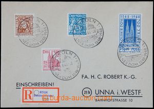 119464 - 1948 BIZONE  FDC, filatelistický R-dopis vyfr. zn. Mi.69-72