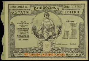 119535 - 1924 ČSR I.  los dobročinné loterie, Praha; vzadu lehké 