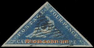 119553 - 1863 Mi.2 ly, (SG.4), Trojúhelník 4P tmavě modrá, luxusn