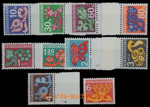 119571 - 1971-2 Pof.D92-103, Květy 10h - 6Kčs, sestava 10ks na pap
