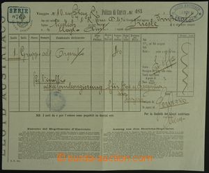 119667 - 1897 LEVANT  doklad o příchodu zásilky zemské vládě v 